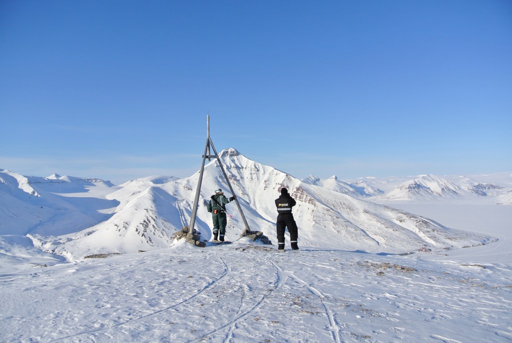 On top of a mountain in Svalbard