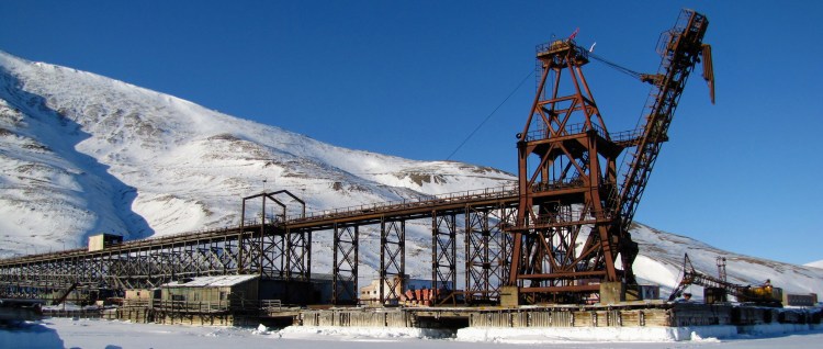 Abandoned Russian ghost town Pyramiden in Svalbard