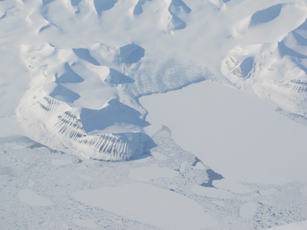 View from airplane over Svalbard