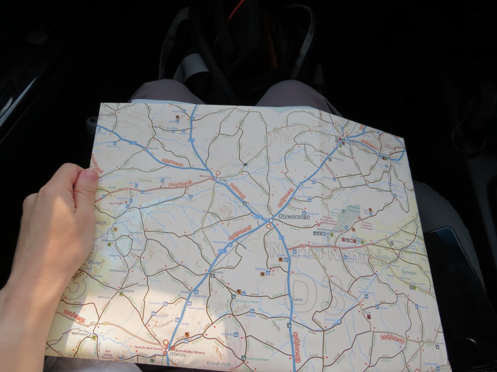 Navigating with Tracks4Africa map in Namibia