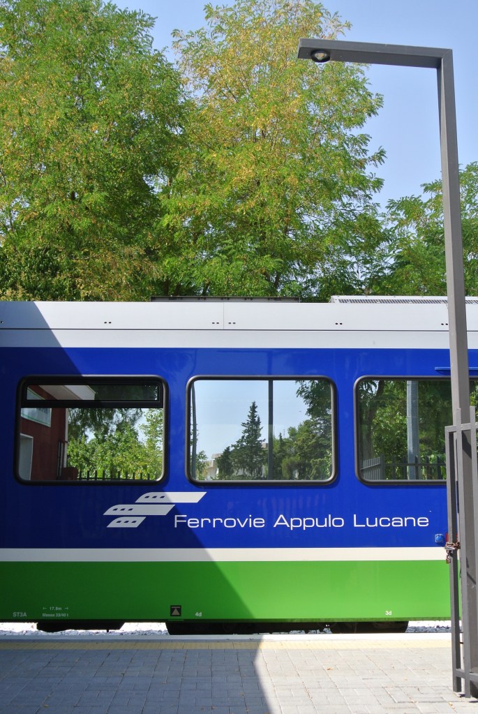 A Ferrovie Appulo Lucane train in Basilicata, Italy
