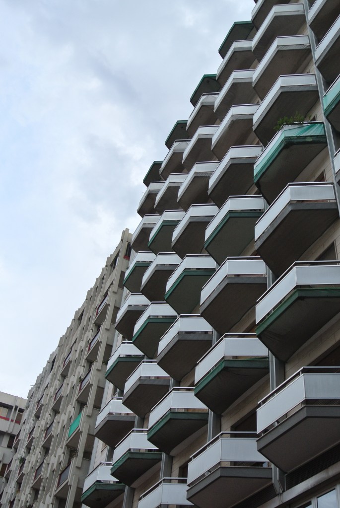 An apartment building in Taranto's new town.