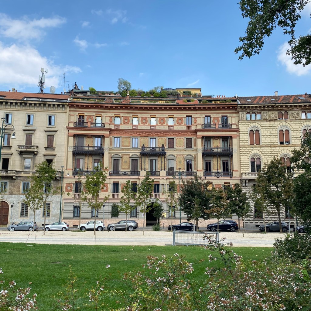 The view from outside Parco Sempione in Milan, Italy
