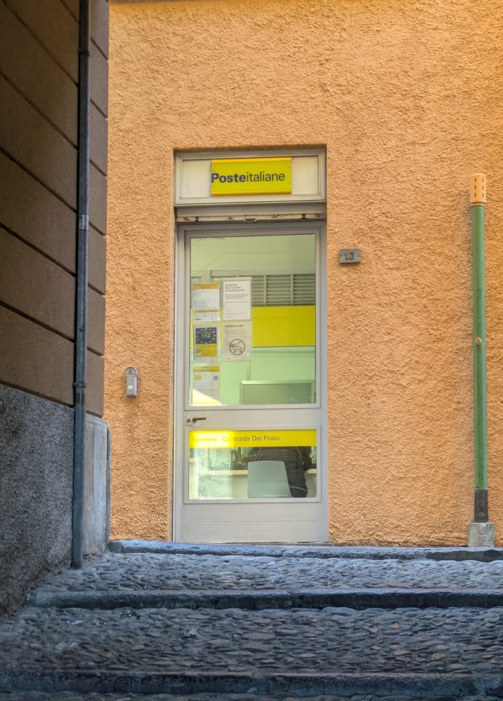 An Italian post office, where you can pay parking tickets and send mail.